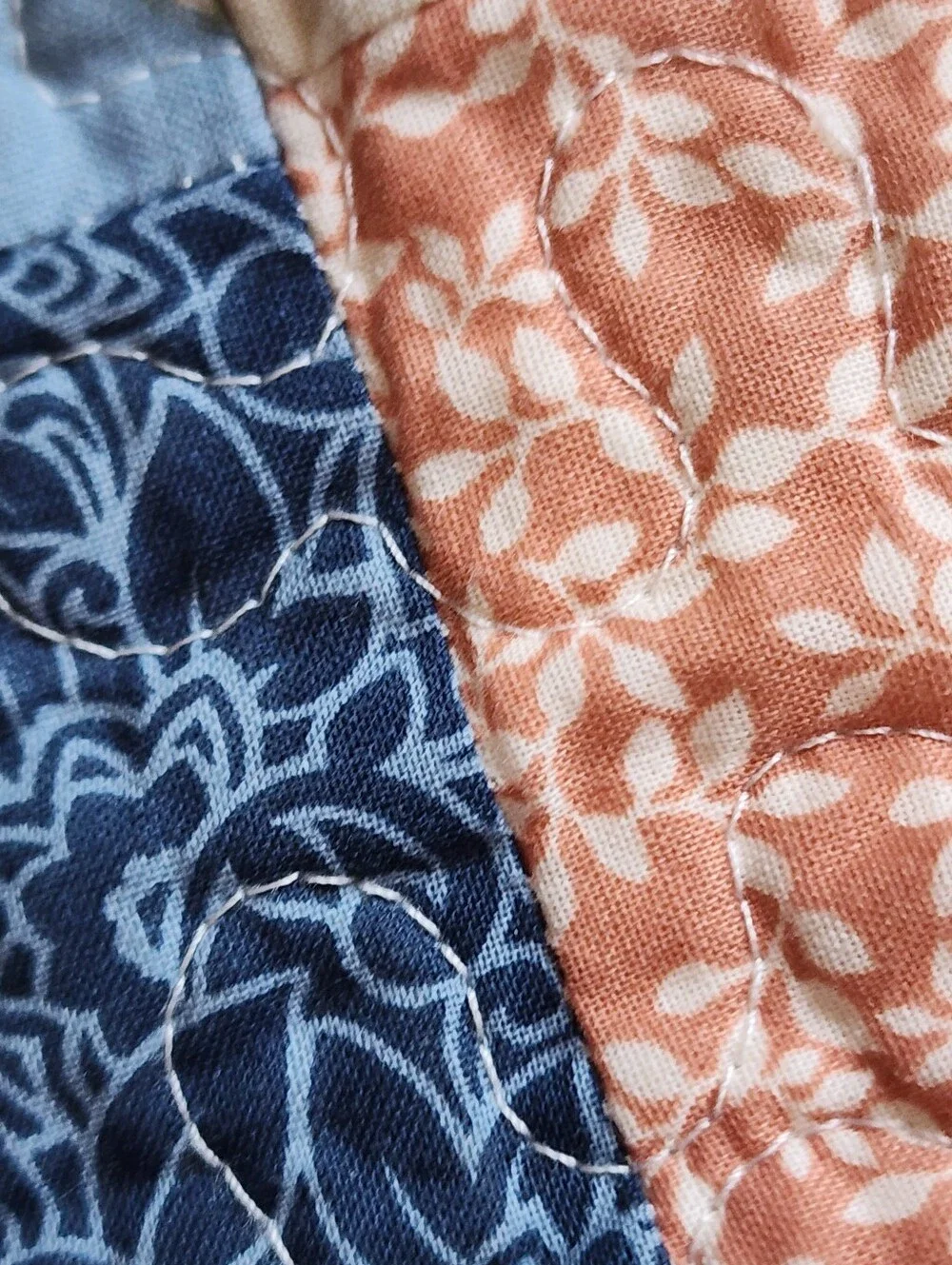 Better Homes And Harden Patchwork Floral Quilted Pillow Sham in Blue and Cream